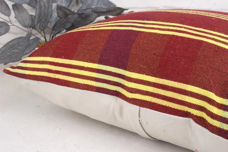 24x24 Red Pillow Case, Turkish Rugs Cushion Case, Pillow Case, Vintage Kilim Pillow, Pillow for Couch, Ethnical Kilim Rug Pillow - 7