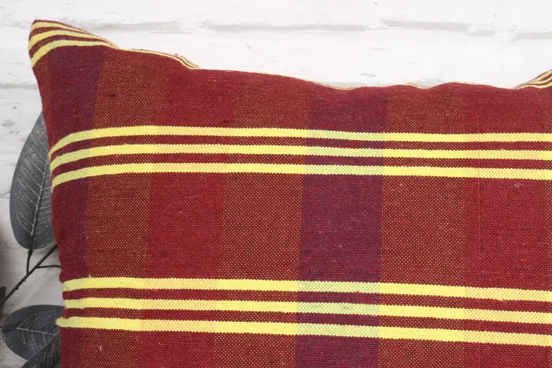 24x24 Red Pillow Case, Turkish Rugs Cushion Case, Pillow Case, Vintage Kilim Pillow, Pillow for Couch, Ethnical Kilim Rug Pillow - 2