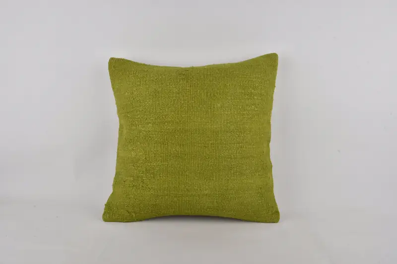 24x24 Green Cushion, Boho Pillow Sham Cover, Ethnic Pillow Cover Pillow Sham, Handmade Kilim Cushion, Pillow Case, Turkish Pillow - 1