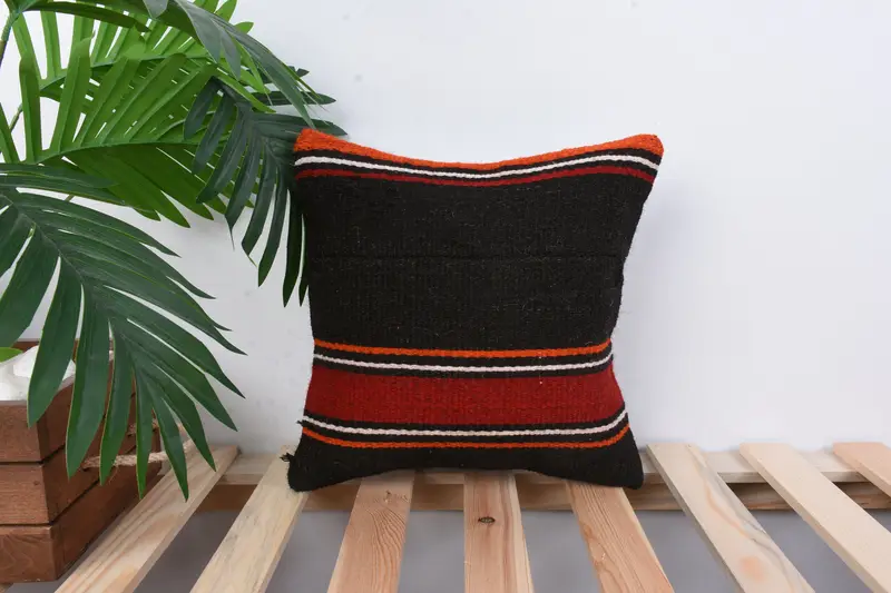 Pillow Sham, 12x12 Brown Pillow Sham, Vintage Pillow, Pillow for Couch, Yoga Cushion Cover, Cotton Cushion, Boho Pillow Sham Cover - 1
