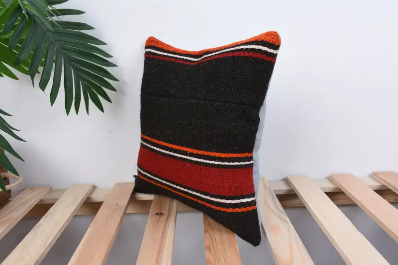Pillow Sham, 12x12 Brown Pillow Sham, Vintage Pillow, Pillow for Couch, Yoga Cushion Cover, Cotton Cushion, Boho Pillow Sham Cover - 5
