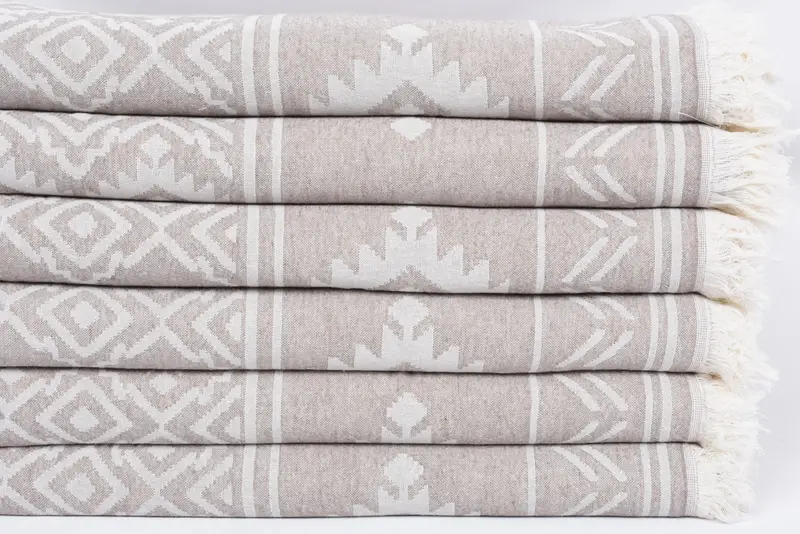 Travel Towel, Organic Turkish towel, Quick-dry towel, Gym Towel, Sand-resistant towel, 74x40 Cotton Geometric Towel, Valentines Day Gift For Him - 4