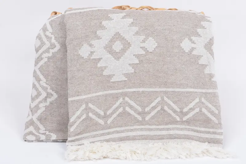 Travel Towel, Organic Turkish towel, Quick-dry towel, Gym Towel, Sand-resistant towel, 74x40 Cotton Geometric Towel, Valentines Day Gift For Him - 6