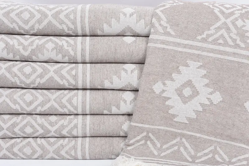 Travel Towel, Organic Turkish towel, Quick-dry towel, Gym Towel, Sand-resistant towel, 74x40 Cotton Geometric Towel, Valentines Day Gift For Him - 3