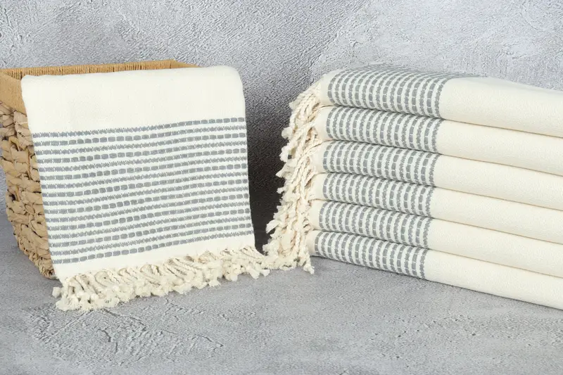 Monogrammed Beach Towel, Bridal Gifts, Travel Towel, 70x36 Cotton Striped Towel, Wedding Hand Made Gift, Best Friend Gift, Turkish hand towel - 3