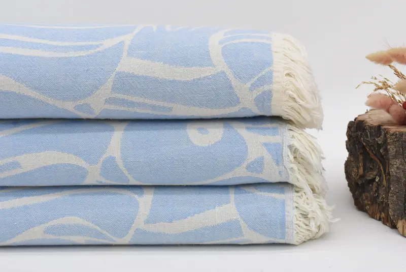 King Size Bedspread, Boho Throw Blankets, Custom Wedding Gifts, Beach Wedding Favor, Decorative Blanket, 70x60 Cotton Fish Design Towel - 2