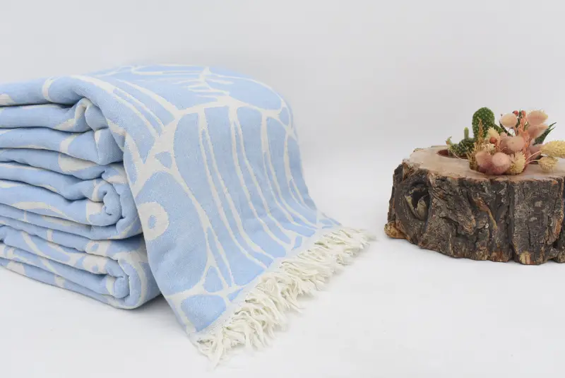 King Size Bedspread, Boho Throw Blankets, Custom Wedding Gifts, Beach Wedding Favor, Decorative Blanket, 70x60 Cotton Fish Design Towel - 3