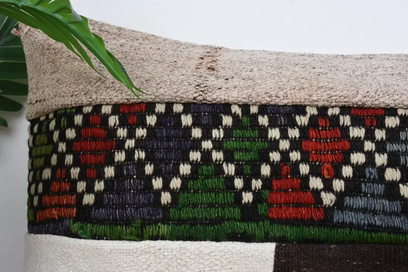 Tribal Pillow Cover, Pillow for Sofa, Pillow Sham, 16x24 Red Cushion Case, Decorative Bolster Pillow Sham, Boho Pillow, Interior Designer Pillow - 2