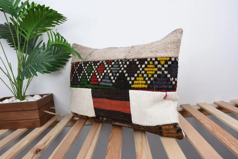 Tribal Pillow Cover, Pillow for Sofa, Pillow Sham, 16x24 Red Cushion Case, Decorative Bolster Pillow Sham, Boho Pillow, Interior Designer Pillow - 5