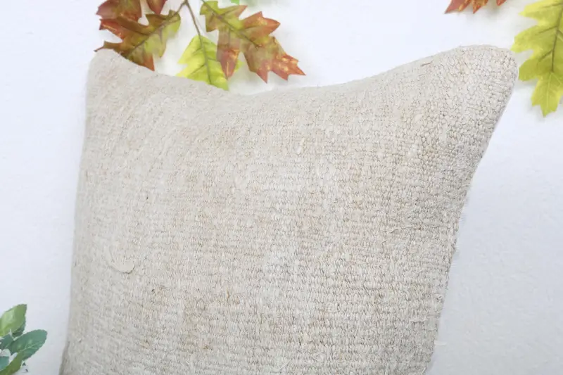 Pillow for Sofa, Accent Pillow Cover, Vintage Kilim Pillow, Kilim Pillow Cover, Neutral Pillow Case, 18x18 Beige Cushion Cover, Pillow Sham - 5