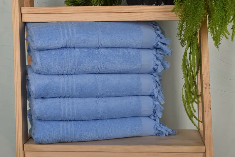 Embroidered Towel, Bridesmaid Gift Towel, Gift Towel, Traditional Turkish peshtemal for hammam, Housewarming Gift, 70x36 Cotton Striped Terry Towel - 1
