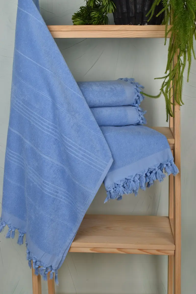 Embroidered Towel, Bridesmaid Gift Towel, Gift Towel, Traditional Turkish peshtemal for hammam, Housewarming Gift, 70x36 Cotton Striped Terry Towel - 6