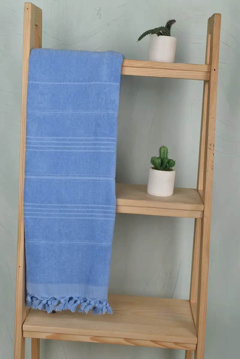 Embroidered Towel, Bridesmaid Gift Towel, Gift Towel, Traditional Turkish peshtemal for hammam, Housewarming Gift, 70x36 Cotton Striped Terry Towel - 8