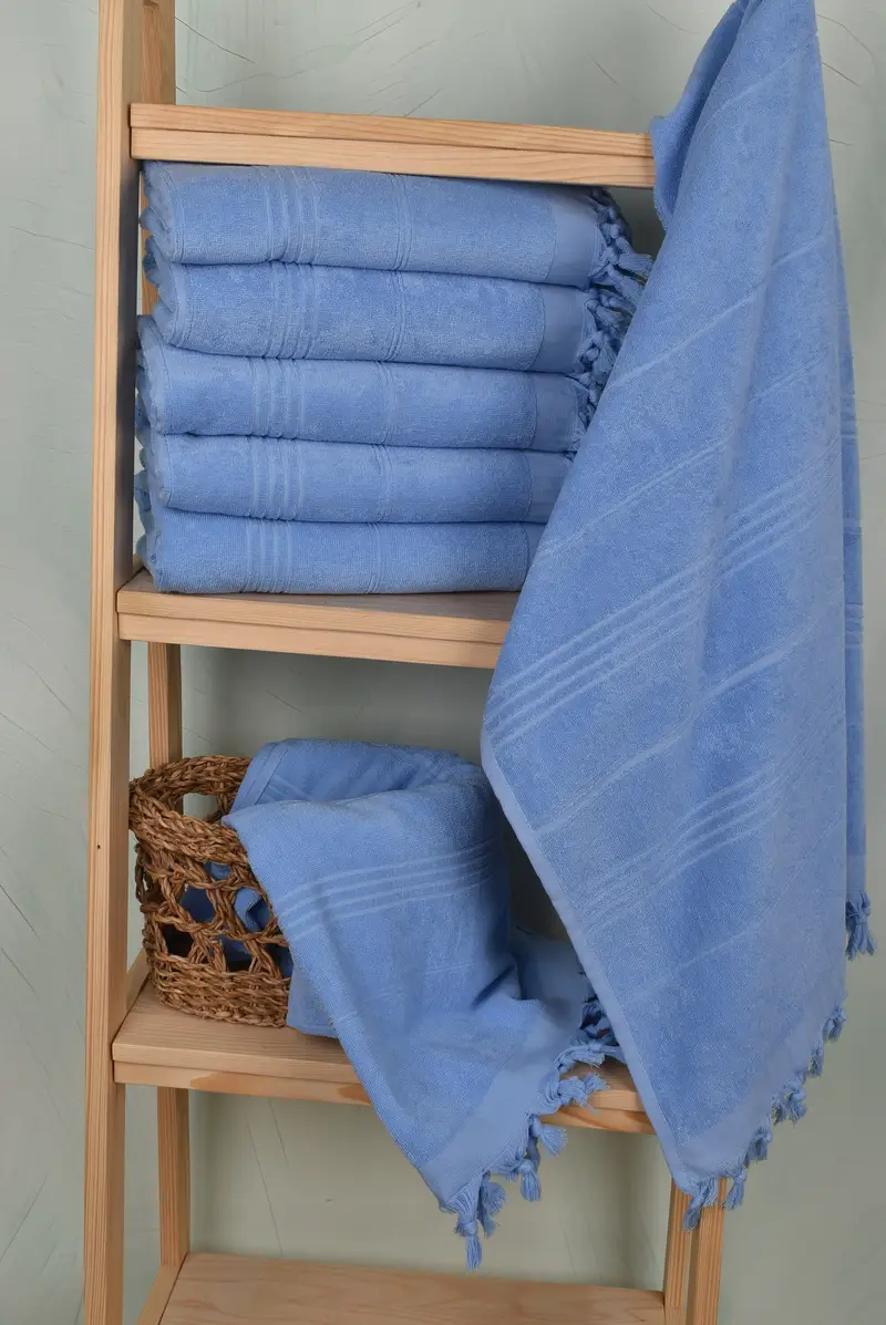 Embroidered Towel, Bridesmaid Gift Towel, Gift Towel, Traditional Turkish peshtemal for hammam, Housewarming Gift, 70x36 Cotton Striped Terry Towel - 2