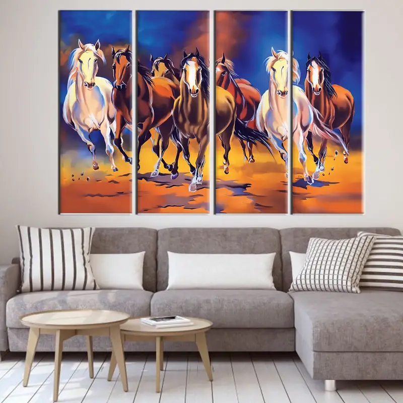 Leinwandkunst, Pferdestein, Pferde, die Leinwand laufen, Pferde Malerei, Tiere Leinwand Kunst, galoppierende Pferde Leinwand, Pferdewandkunst, Wickel -Leinwand - 4