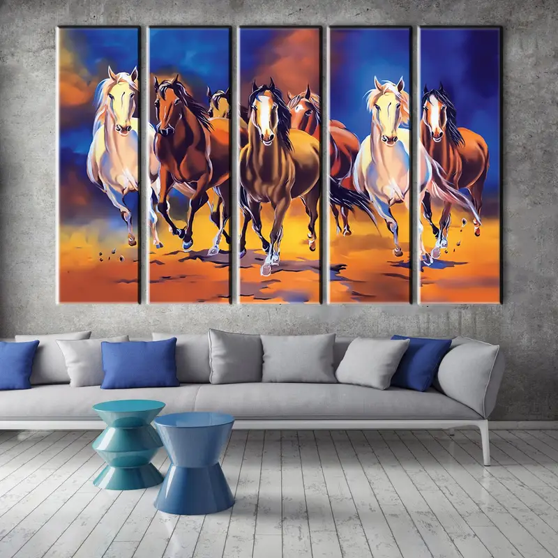 Leinwandkunst, Pferdestein, Pferde, die Leinwand laufen, Pferde Malerei, Tiere Leinwand Kunst, galoppierende Pferde Leinwand, Pferdewandkunst, Wickel -Leinwand - 2
