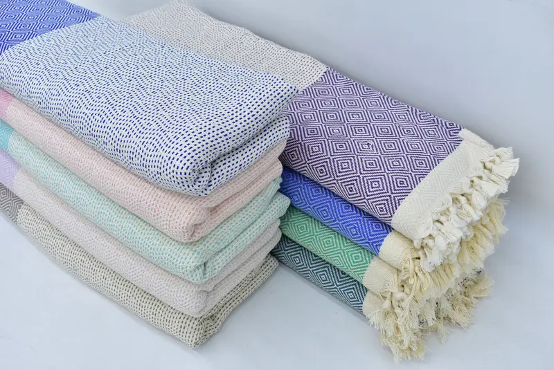 Woven Throw Blanket, Bachelorette Large Towel, Tablecloth, 104x80 Cotton Diamond Towel, Wedding Favors, Beach Wedding Favor, Wedding Gift