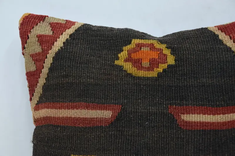 Ikat Pillow Sham, Kilim Cushion Sham, Interior Designer Pillow, Handmade Kilim Cushion, 12x12 Brown Cushion Case, Pillow Cover, Knitted Pillow Cover - 2