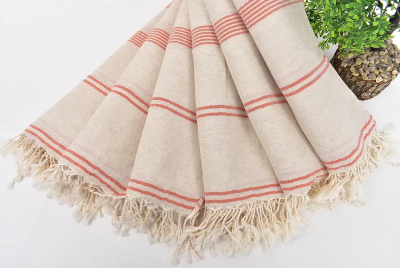 トルコのタオルビーチ、ペシュテマルタオル、刺繍タオル、ビーチ用の砂に耐えるトルコのタオル、80x36コットンストライプタオル、夏の贈り物 - 4