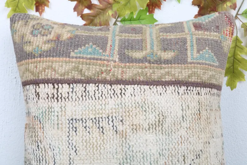 Cotton Cushion Cover, Pillow, Interior Designer Pillow, Gift Pillow, 20x20 Beige Cushion, Kilim Cushion Sham, Wholesale Pillow Case - 4