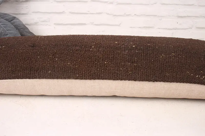 Kilim Pillow, Bolster Throw Pillow Sham, 12x36 Brown Pillow Case, Pillow, Luxury Cushion Case, Turkish Pillow, Turkish Kilim Pillow - 5