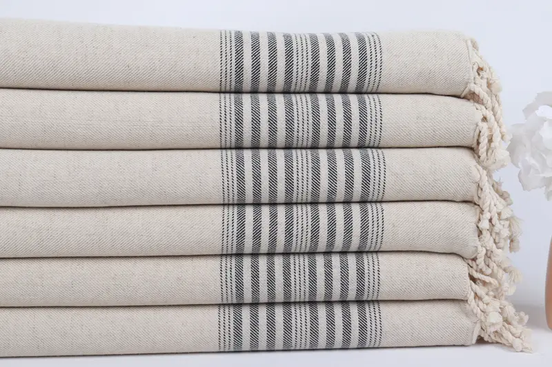 Bachelor Towel, Wedding Towel, Handmade Gift, 68x40 Linen Striped Towel, Luxury towel, Gift For Wedding Day, Memorial Gift, Quick-dry peshtemal - 3