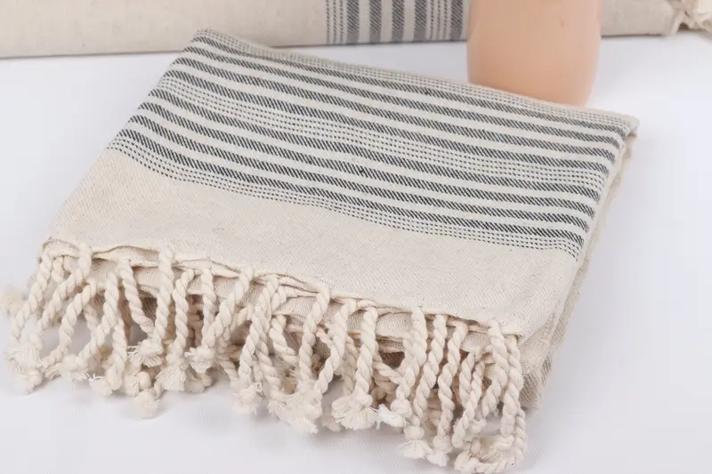 Bachelor Towel, Wedding Towel, Handmade Gift, 68x40 Linen Striped Towel, Luxury towel, Gift For Wedding Day, Memorial Gift, Quick-dry peshtemal - 5