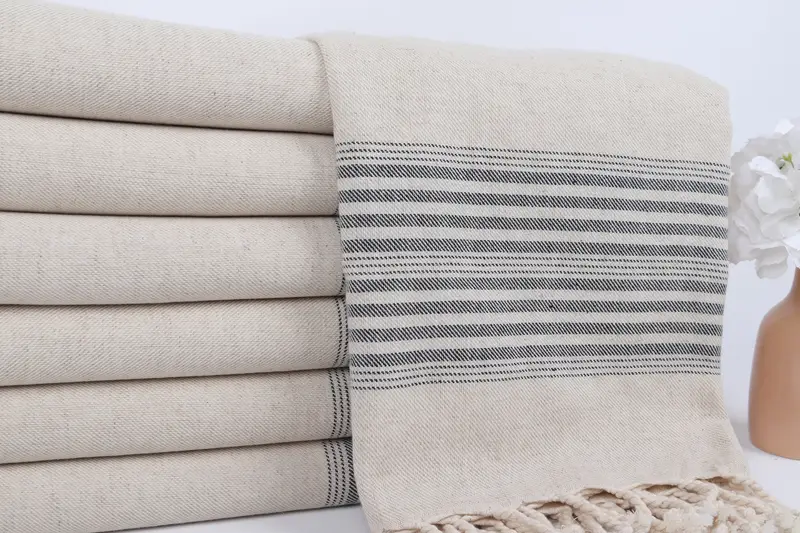 Bachelor Towel, Wedding Towel, Handmade Gift, 68x40 Linen Striped Towel, Luxury towel, Gift For Wedding Day, Memorial Gift, Quick-dry peshtemal - 2
