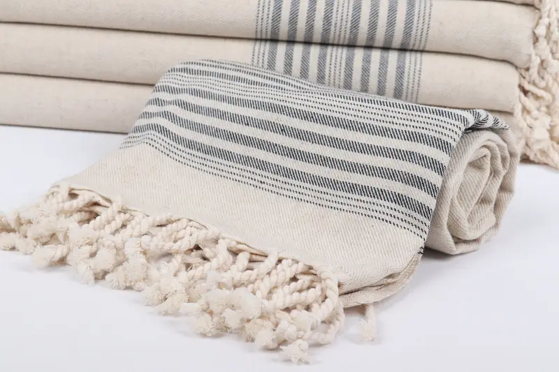 Bachelor Towel, Wedding Towel, Handmade Gift, 68x40 Linen Striped Towel, Luxury towel, Gift For Wedding Day, Memorial Gift, Quick-dry peshtemal - 4