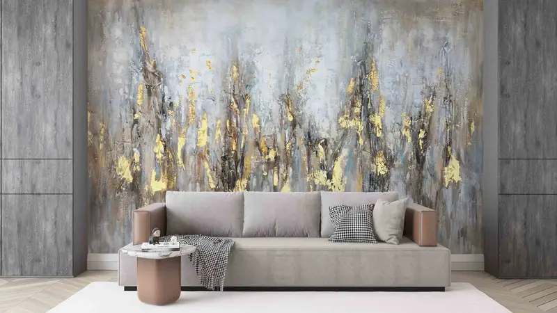 Soft Tones And Gold Digital Paper, Modern Abstract Wallpaper, Modern Paper Craft, Contemporary Wall Decals, Stick On Wallpaper Art Deco, - 6