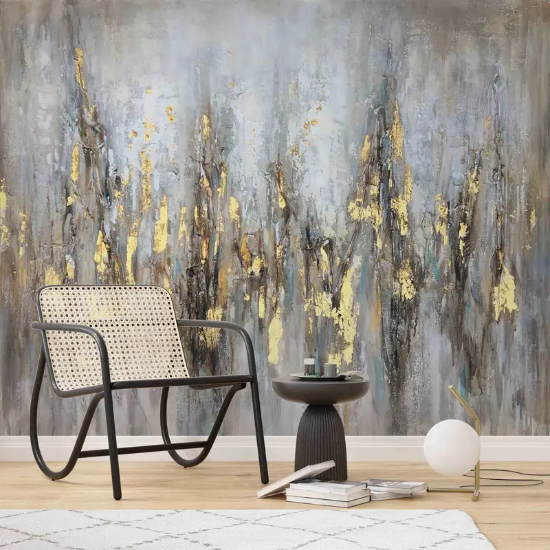Soft Tones And Gold Digital Paper, Modern Abstract Wallpaper, Modern Paper Craft, Contemporary Wall Decals, Stick On Wallpaper Art Deco, - 3