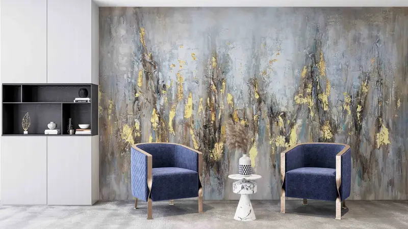 Soft Tones And Gold Digital Paper, Modern Abstract Wallpaper, Modern Paper Craft, Contemporary Wall Decals, Stick On Wallpaper Art Deco, - 7
