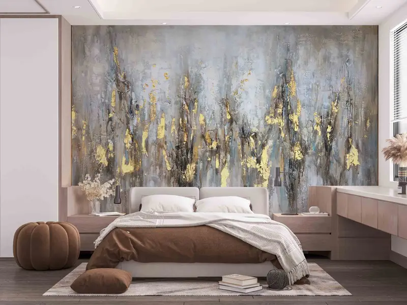 Soft Tones And Gold Digital Paper, Modern Abstract Wallpaper, Modern Paper Craft, Contemporary Wall Decals, Stick On Wallpaper Art Deco, - 5
