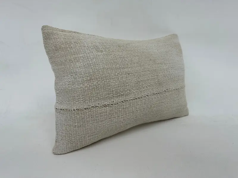 Ethnical Kilim Rug Pillow, Authentic Pillow Case, 12x20 White Pillow Sham, Decorative Throw Cushion, Vintage Pillow, Cushion Case, Home Decor Pillow - 3
