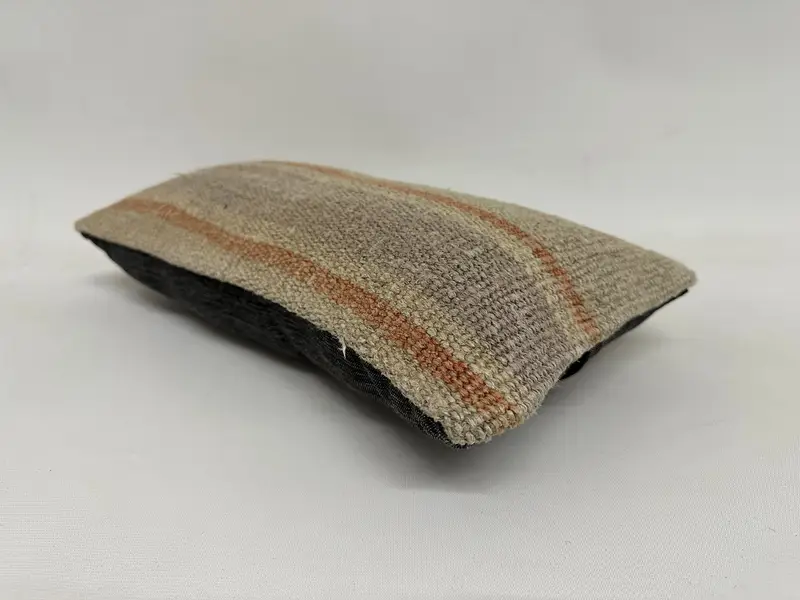 Kilim Cushion Sham, Throw Kilim Pillow, Pattern Throw Cushion Cover, Vintage Kilim Throw Pillow, 8x16 Beige Pillow Case, Pillow Cover - 6
