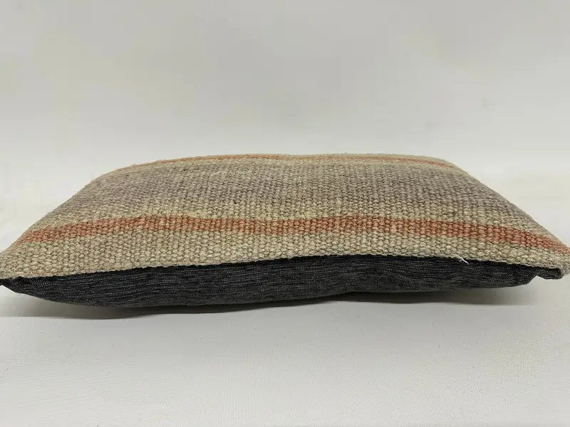 Kilim Cushion Sham, Throw Kilim Pillow, Pattern Throw Cushion Cover, Vintage Kilim Throw Pillow, 8x16 Beige Pillow Case, Pillow Cover - 5