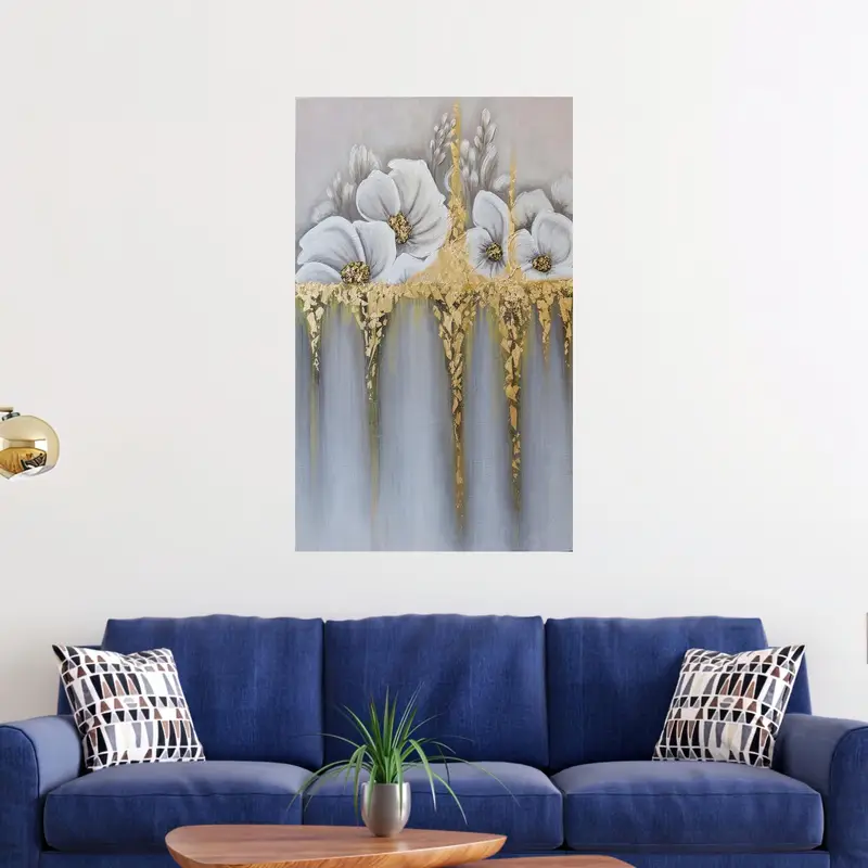 Elegant White Printed Glass: Modern Luxury for Gold Accents