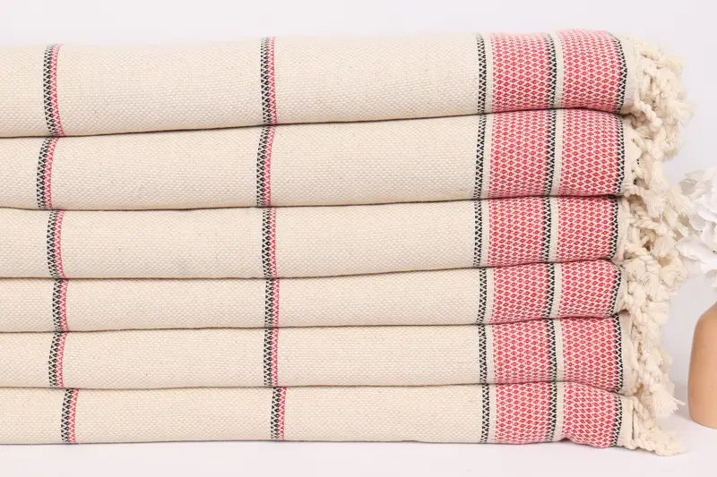 Custom Blanket, Turkish Bedspread, Tablecloth, 104x96 Cotton Striped Towel, Decorative Blanket, Valentines Day Gift For Him, Best Wedding Gift - 3