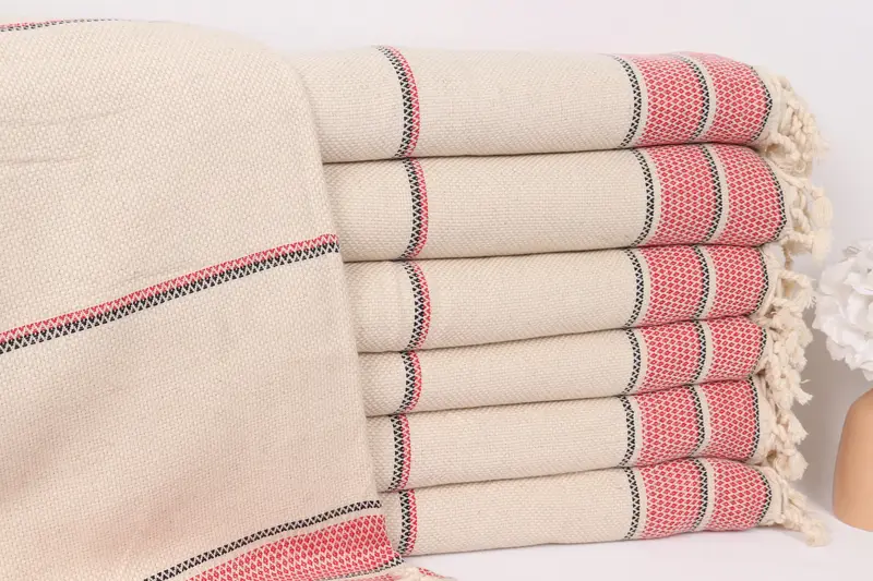 Custom Blanket, Turkish Bedspread, Tablecloth, 104x96 Cotton Striped Towel, Decorative Blanket, Valentines Day Gift For Him, Best Wedding Gift - 1