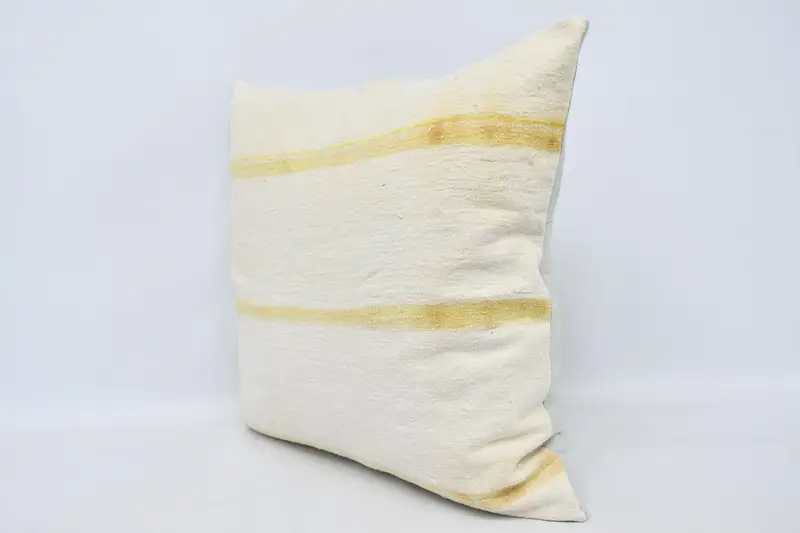 Turkish Pillow, 28x28 White Pillow Cover, Handmade Kilim Cushion, Vintage Pillow, Indoor Cushion Case, Aztec Pillow Sham, Pillow Cover - 4