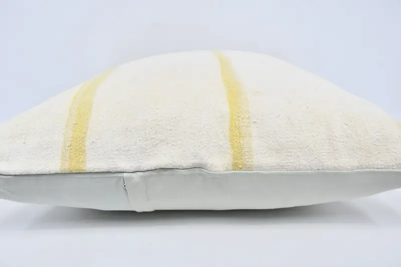 Turkish Pillow, 28x28 White Pillow Cover, Handmade Kilim Cushion, Vintage Pillow, Indoor Cushion Case, Aztec Pillow Sham, Pillow Cover - 5
