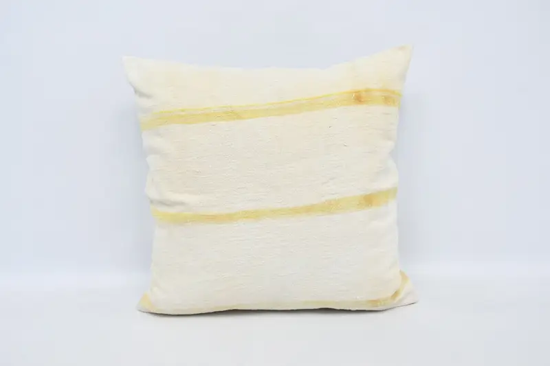 Turkish Pillow, 28x28 White Pillow Cover, Handmade Kilim Cushion, Vintage Pillow, Indoor Cushion Case, Aztec Pillow Sham, Pillow Cover - 1