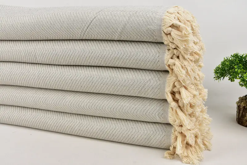 Custom Wedding Gift From Bridesmaid, Woven Blanket, 84x68 Cotton Zig zag Towel, Throw Blanket Couch, Bridal Shower Gift, Organic Throw, Couch Cover - 3