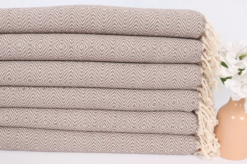 Bridesmaid Gift, Monogram Kitchen Towel, Travel Towel, Personalized Gift, 36x18 Cotton Zigzag Diamond Towel, Wedding Gift Ideas, Turkish Hand Towel - 3