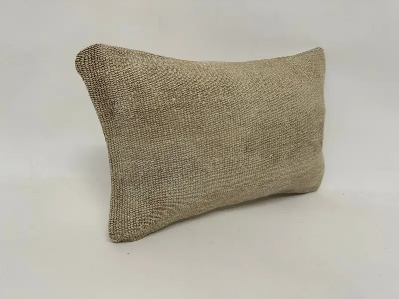 Ethnical Kilim Rug Pillow, Muted Cushion, Boho Pillow Sham Cover, Vintage Pillow, Seat Cushion, Pillow Sham, 12x20 White Cushion Cover - 3