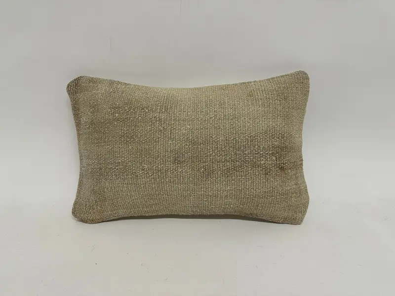 Ethnical Kilim Rug Pillow, Muted Cushion, Boho Pillow Sham Cover, Vintage Pillow, Seat Cushion, Pillow Sham, 12x20 White Cushion Cover - 1