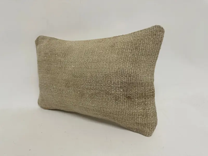 Ethnical Kilim Rug Pillow, Muted Cushion, Boho Pillow Sham Cover, Vintage Pillow, Seat Cushion, Pillow Sham, 12x20 White Cushion Cover - 4