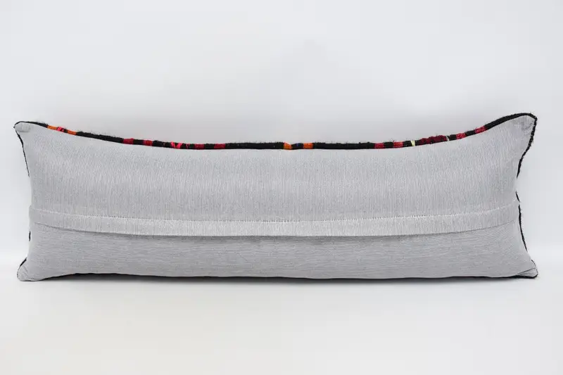 Cushion Case, Boho Pillow Sham Cover, Toss Pillow Sham, Vintage Pillow, Kilim Rug Cushion Case, 12x36 Brown Cushion, Turkish Kilim Pillow - 6