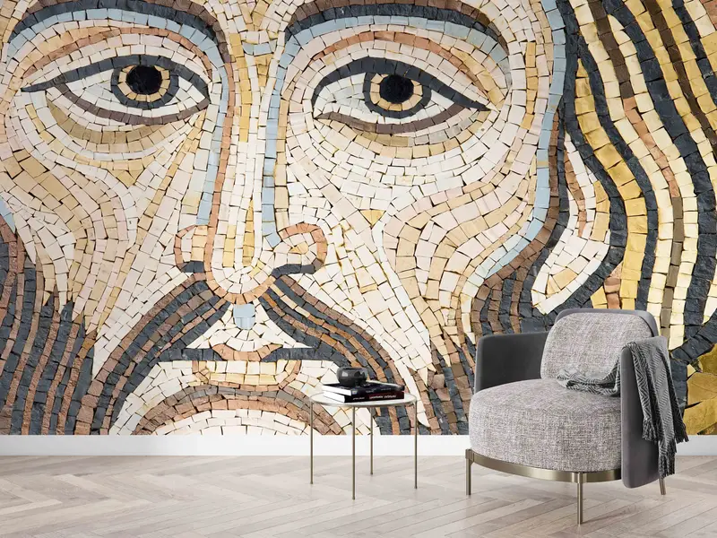 İlahi Mozaik İsa Mesih Baskılı Duvar Kağıdı: Alanınızı Yükseltin