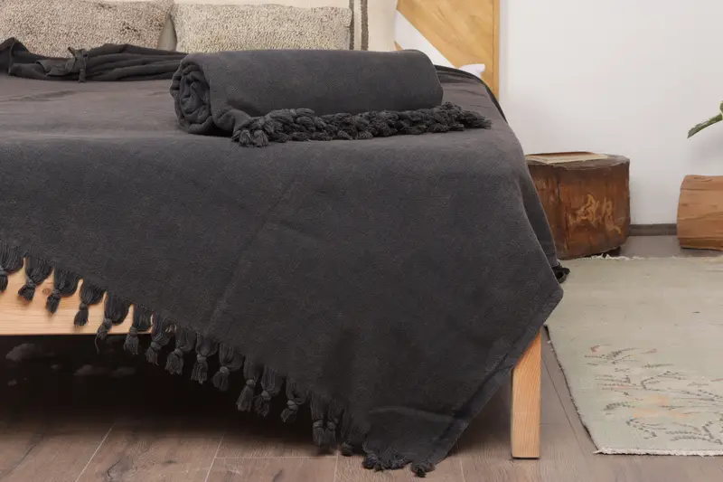 87x62 Baumwoll -Fischgrätenhandtuch, dekorative Decke, Familiengeschenkkorb, Brautduschengeschenk, frohe Weihnachtsgeschenke, personalisierte Decke - 1